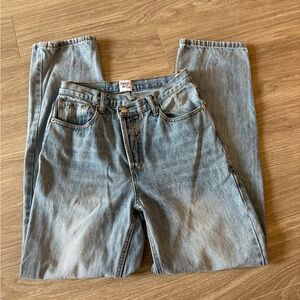 Princess Polly Asymmetrical Blue Denim Pants